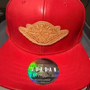 Jordan Red Hat with Tan Air Jordan Patch (Just Don)